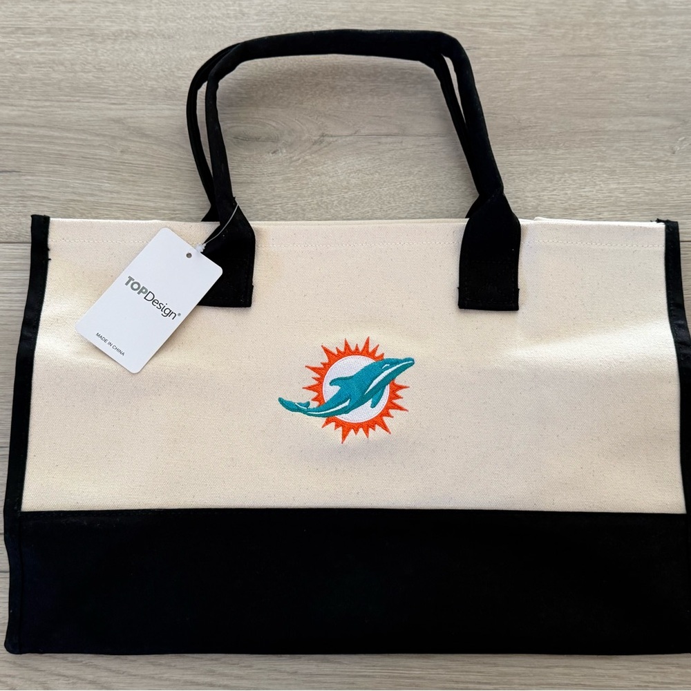 Miami Dolphins Embroidered Tote New With Tags